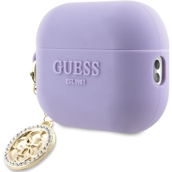 Etui Guess 3D Rubber 4G Diamond Charm na AirPods Pro 2 - purpurowe