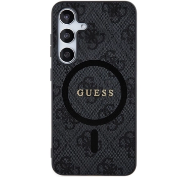 Etui Guess 4G Collection Leather Metal Logo MagSafe na Samsung Galaxy S24+ - czarne