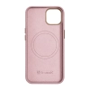 iCarer Litchi Premium Leather Case skórzane etui iPhone 14 magnetyczne z MagSafe różowy (WMI14220709-PK)