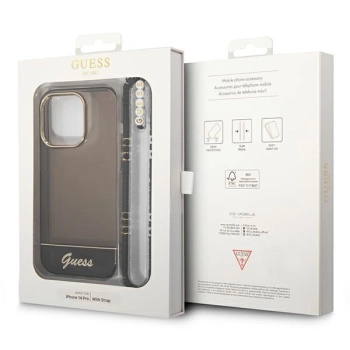 Etui Guess Translucent Pearl Strap na iPhone 14 Pro Max - czarne