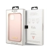 Etui Guess Silicone Logo Plate MagSafe na iPhone 13 mini - różowe