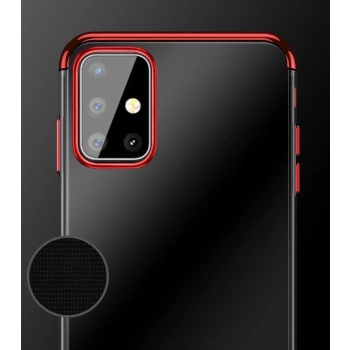 Clear Color case żelowy pokrowiec etui z metaliczną ramką Samsung Galaxy A72 4G czerwony