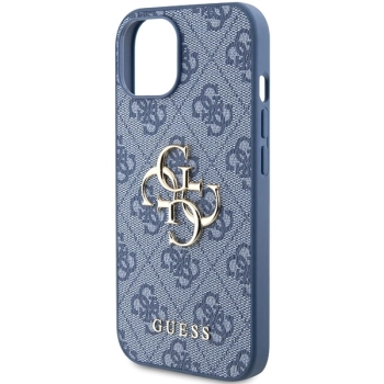 Etui Guess 4G Big Metal Logo na iPhone 15 / 14 / 13 - niebieskie