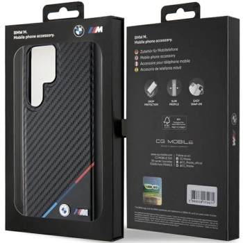 Etui BMW Carbon Tricolor Line MagSafe na Samsung Galaxy S24 Ultra - czarne