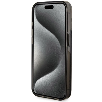 Etui Guess Liquid Glitter Gold Stripes na iPhone 15 Pro Max - czarne