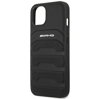 Etui AMG Leather Debossed Lines na iPhone 14 - czarne