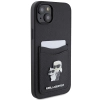 Etui Karl Lagerfeld Saffiano Cardslot Karl&Choupette Metal Pin do iPhone 15 - czarne