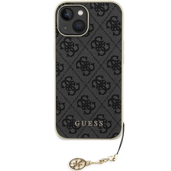 Etui Guess 4G Charms Collection do iPhone 15 - szare