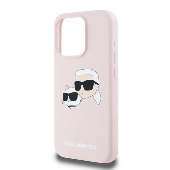 Etui Karl Lagerfeld Silicone Karl&Choupette MagSafe na iPhone 15 Pro - różowe