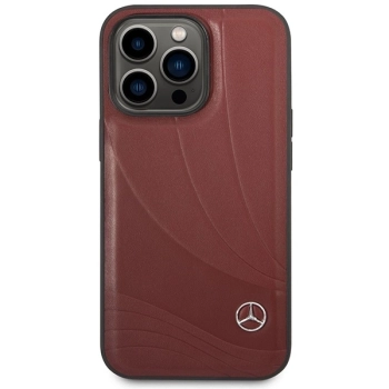 Etui Mercedes Leather Wave Patern na iPhone 14 Pro - czerwone