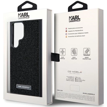 Etui Karl Lagerfeld Rhinestone Metal Logo na Samsung Galaxy S24 Ultra - czarne