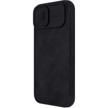 Nillkin Qin Leather Pro Case etui iPhone 14 osłona na aparat kabura pokrowiec obudowa z klapką czarny
