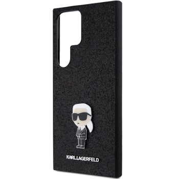 Etui Karl Lagerfeld Fixed Glitter Ikonik Logo Metal Pin na Samsung Galaxy S24 Ultra - czarne