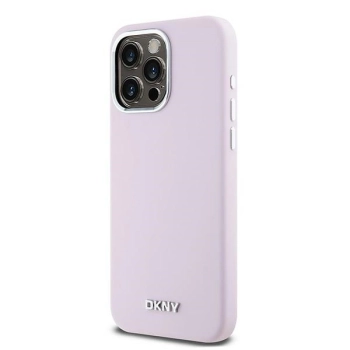 Etui DKNY Liquid Silicone Small Metal Logo MagSafe na iPhone 14 Pro Max - różowe