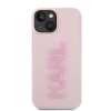 Etui Karl Lagerfeld 3D Rubber Glitter Logo na iPhone 15 - różowe