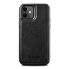 iCarer Leather Oil Wax etui pokryte naturalną skórą do iPhone 12 mini czarny (ALI1204-BK)