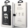 Etui Karl Lagerfeld Saffiano Cardslots and Stand Monogram Ikonik Patch do iPhone 15 Pro - czarne