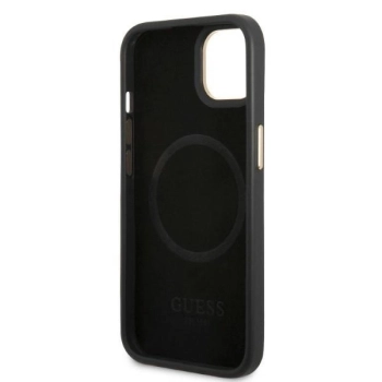 Etui Guess 4G Logo Plate MagSafe na iPhone 13 - czarne