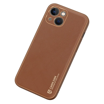 Dux Ducis Yolo etui iPhone 14 Plus elegancki pokrowiec ze skóry ekologicznej brązowy