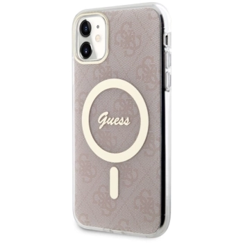 Etui Guess 4G MagSafe na iPhone 11 - różowe