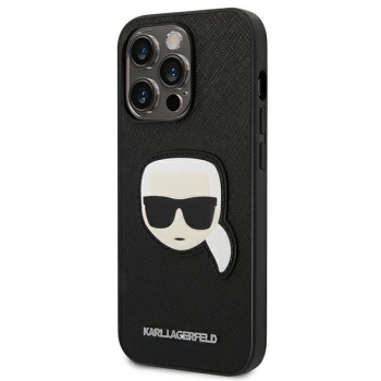 Etui Karl Lagerfeld Saffiano Karl's Head Patch na iPhone 14 Pro Max - czarne
