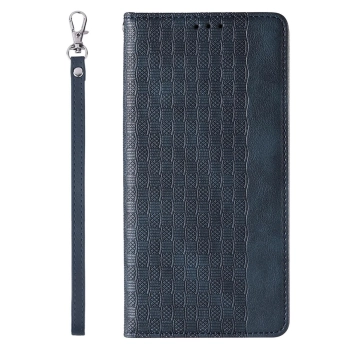 Magnet Strap Case etui do iPhone 12 Pro pokrowiec portfel + mini smycz zawieszka niebieski