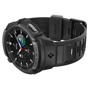Etui z paskiem Spigen Rugged Armor Pro na Samsung Galaxy Watch 6 Classic (43 mm) - czarne