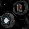 Kingxbar CYF140 2w1 pancerne etui Apple Watch 9, 8, 7 (45 mm) ze stali nierdzewnej z paskiem czarne