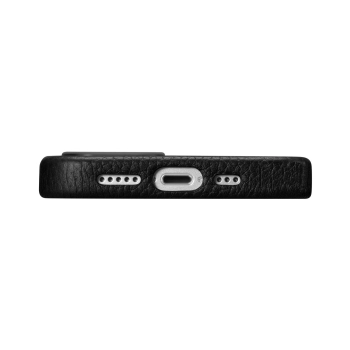 iCarer Litchi Premium Leather Case skórzane etui iPhone 14 Pro magnetyczne z MagSafe czarny (WMI14220710-BK)