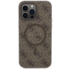 Etui Guess 4G Collection Leather Metal Logo MagSafe na iPhone 15 Pro - brązowe