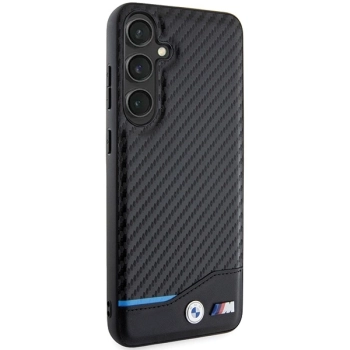 Etui BMW Leather Carbon na Samsung Galaxy S24+ - czarne