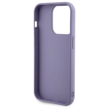 Etui Guess Sequin Script Metal na iPhone 15 Pro - fioletowe