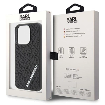 Etui Karl Lagerfeld 3D Rubber Multi Logo na iPhone 15 Pro - czarne