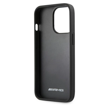 Etui AMG Leather Debossed Lines na iPhone 13 Pro / iPhone 13 - czarne