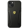 Etui Ferrari Leather Stamp Sides na iPhone 14 Plus - czarne