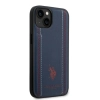 Etui U.S. Polo Assn. Leather Stitch na iPhone 14 Plus - granatowe
