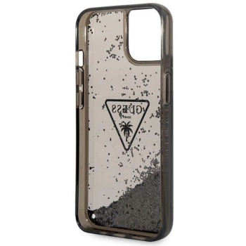 Etui Guess Liquid Glitter Palm Collection na iPhone 14 Plus - czarne