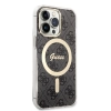 Etui Guess 4G Print MagSafe na iPhone 13 Pro Max + ładowarka indukcyjna - czarne