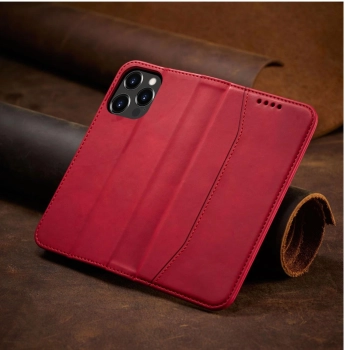 Magnet Fancy Case etui do iPhone 13 Pro Max pokrowiec portfel na karty kartę podstawka czerwony