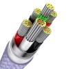 Baseus Flash Series Ⅱ kabel 3w1 do szybkiego ładowania USB-A do USB-C / Micro-USB / Lightning 66W 480Mb/s 1.2m fioletowy