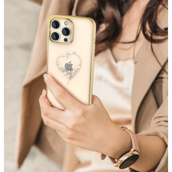 Etui silikonowe z kryształami Swarovski Kingxbar Wish Series do iPhone 14 Plus - złote