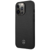 Etui Mercedes Leather Perforated na iPhone 14 Pro - czarne