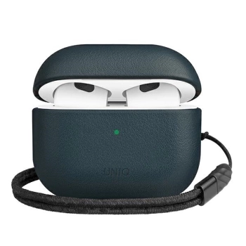 Etui UNIQ Terra Genuine Leather na AirPods 3 - niebieskie