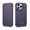 iCarer CE Premium Leather Folio Case skórzane etui iPhone 14 Pro z klapką magnetyczne MagSafe ciemnofioletowy (WMI14220714-DP)