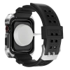 Kingxbar CYF134 2w1 pancerne etui Apple Watch SE, 6, 5, 4 (44 mm) ze stali nierdzewnej z paskiem srebrne