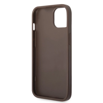 Etui Guess 4G Metal Gold Logo do iPhone 15 Plus - brązowe