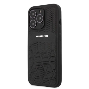 Etui AMG Leather Curved Lines na iPhone 13 Pro Max - czarne