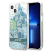 Etui Guess Flower Liquid Glitter na iPhone 13 mini - zielone