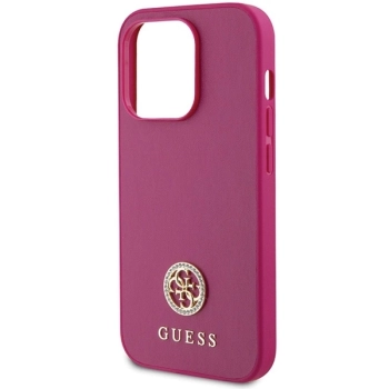 Etui Guess Strass Metal Logo do iPhone 15 Pro - różowe