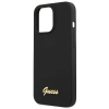 Etui Guess Silicone Script Gold Logo MagSafe na iPhone 13 Pro Max - czarne